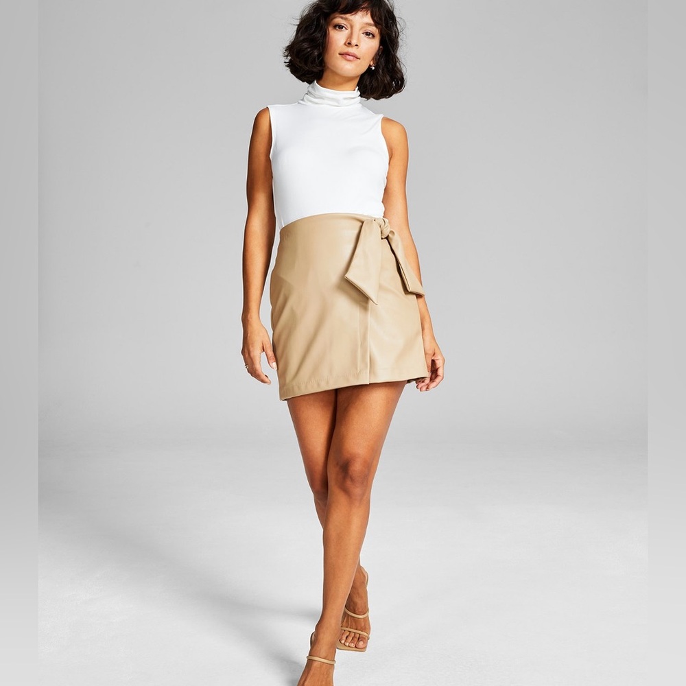 And Now This Faux Leather Skirt